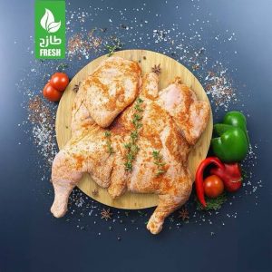دجاجة مفتوح كتاب متبل للشوي